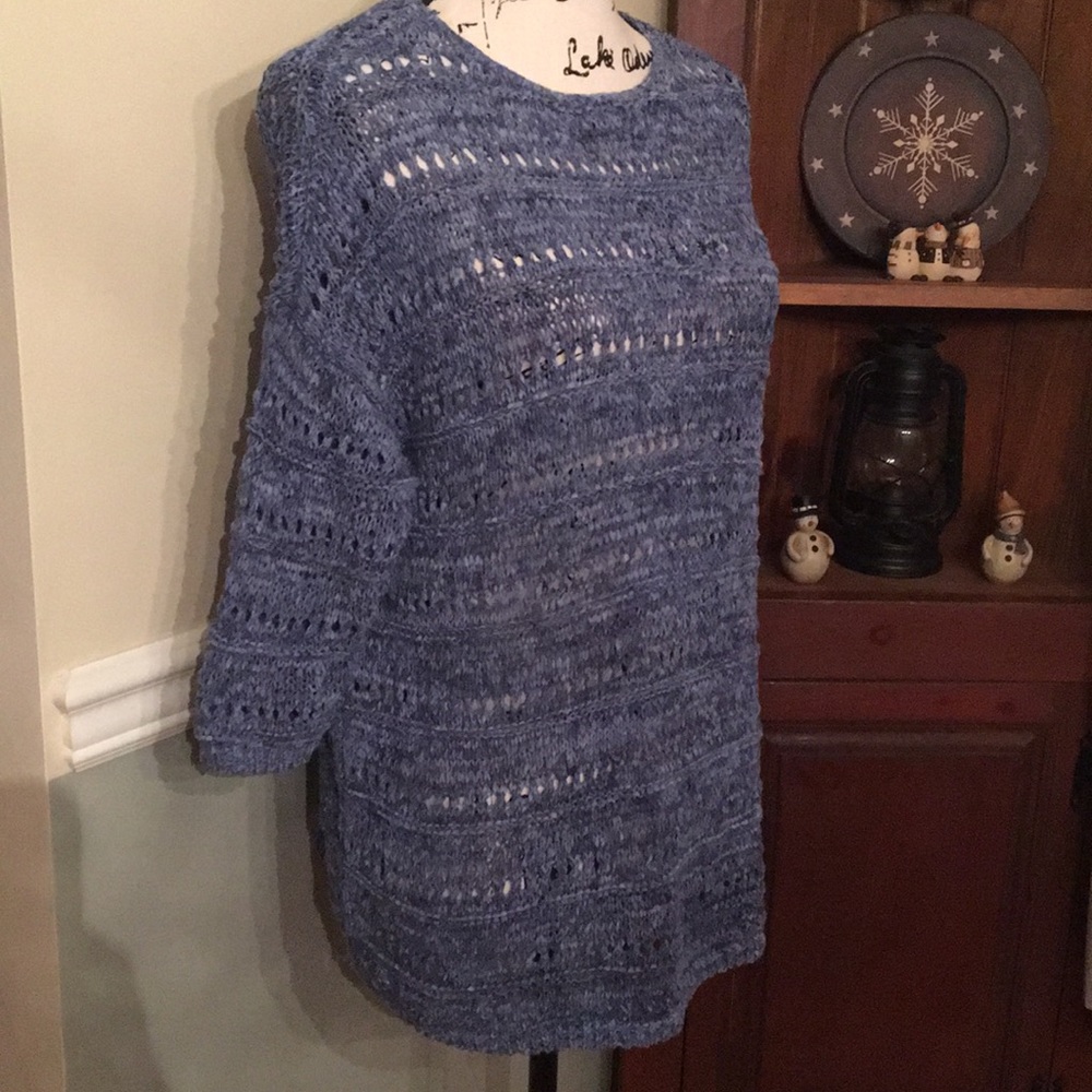 Jjill blue loose knit sweater - Picture 2 of 7